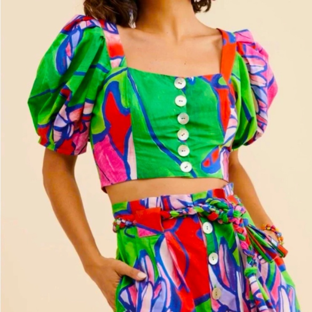 FARM Rio tropical punch crop top